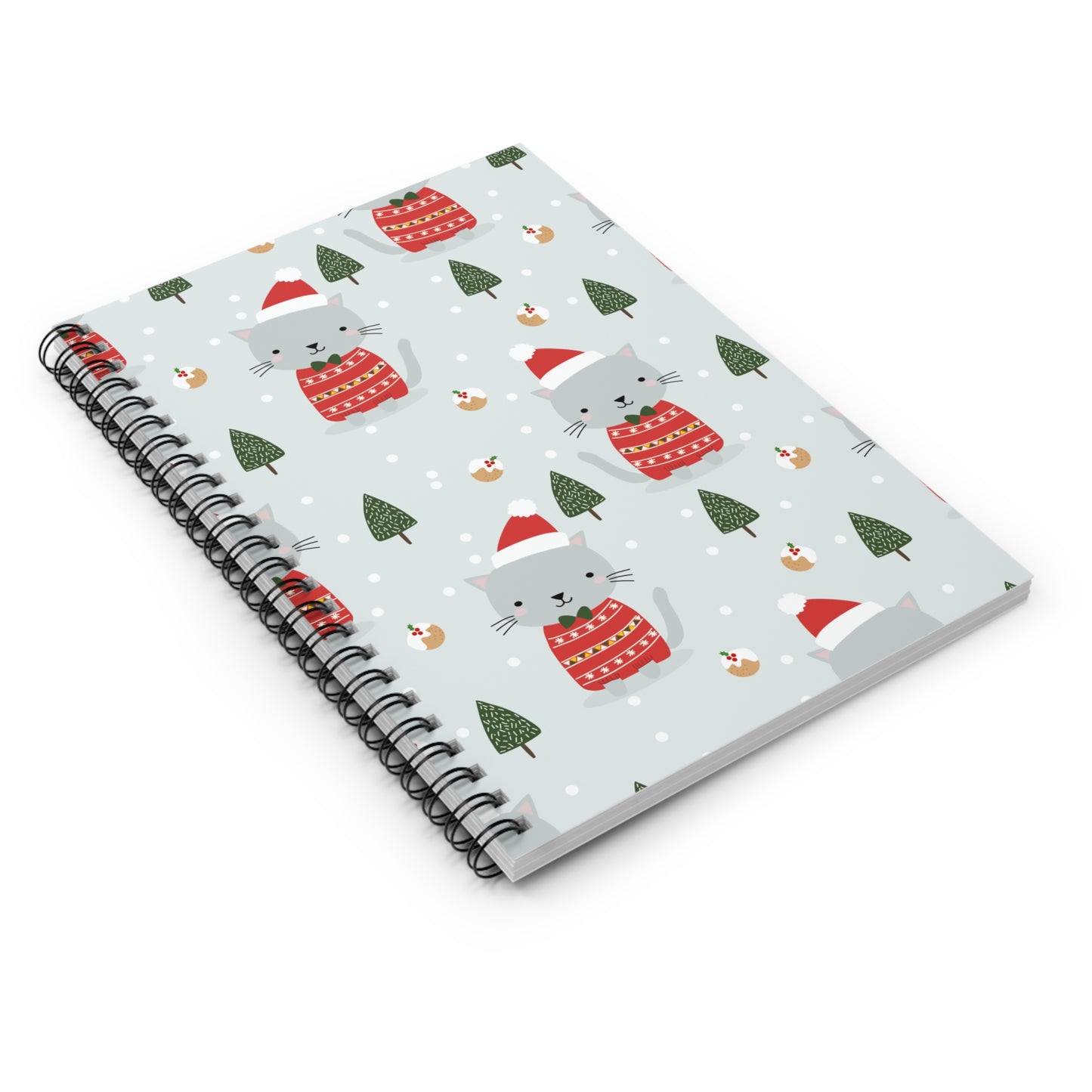 Meowy Christmas Spiral Notebook