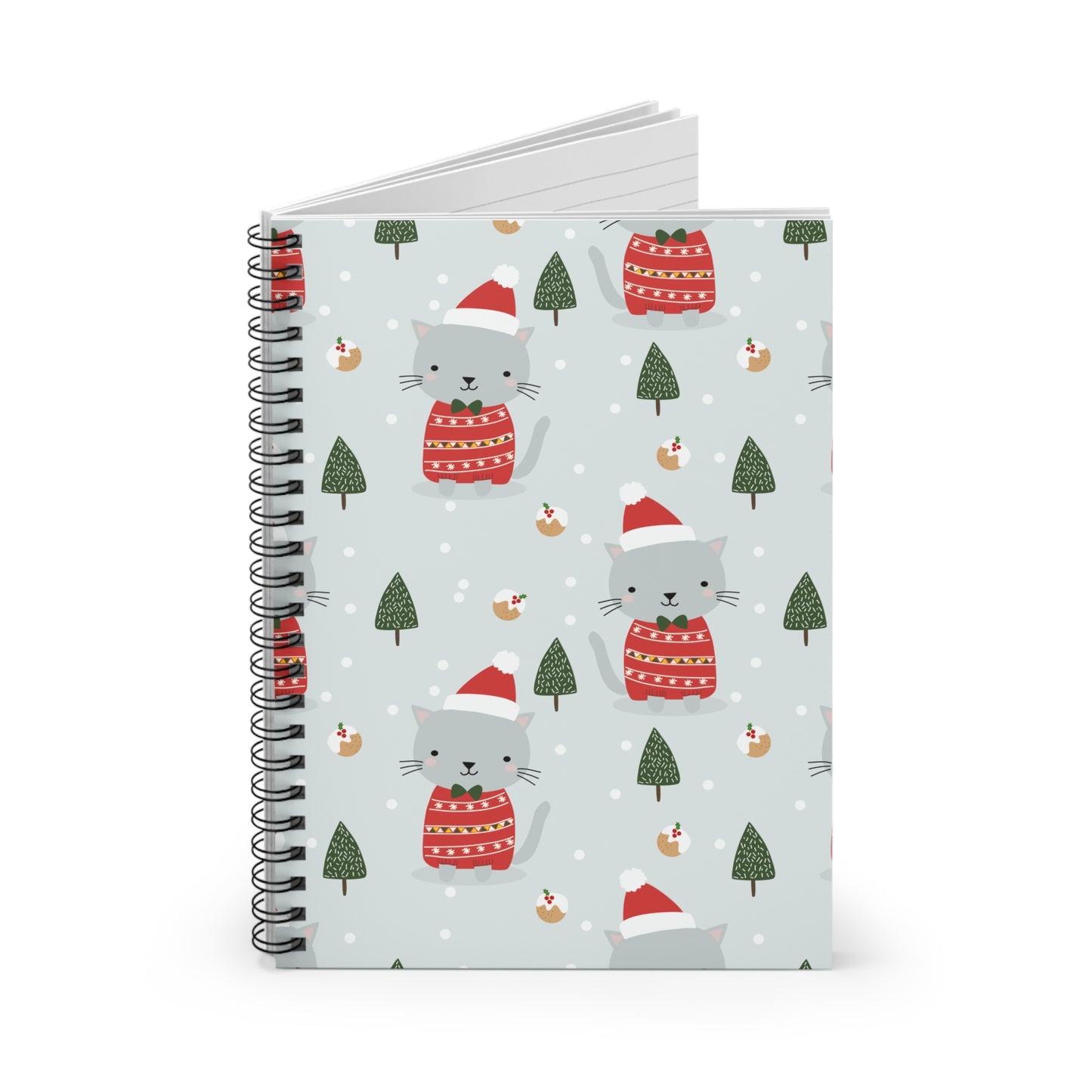 Meowy Christmas Spiral Notebook