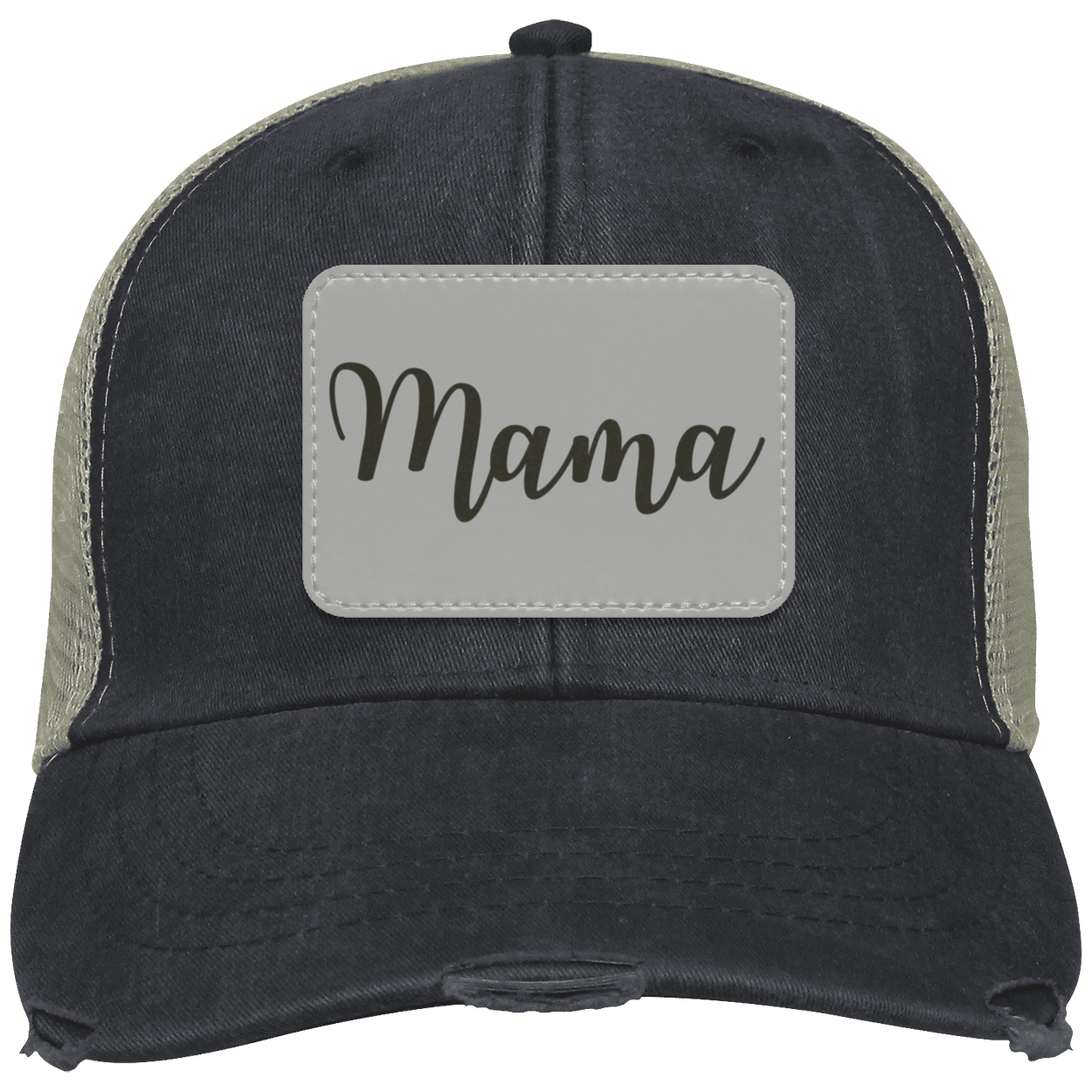 Mama Distressed Cap w/ Gray Patch