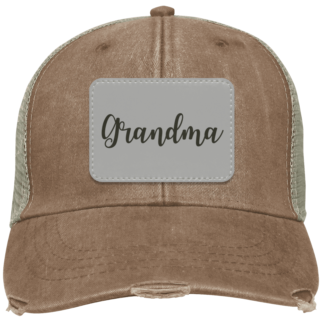 Grandma Distressed Cap w/ Gray Patch