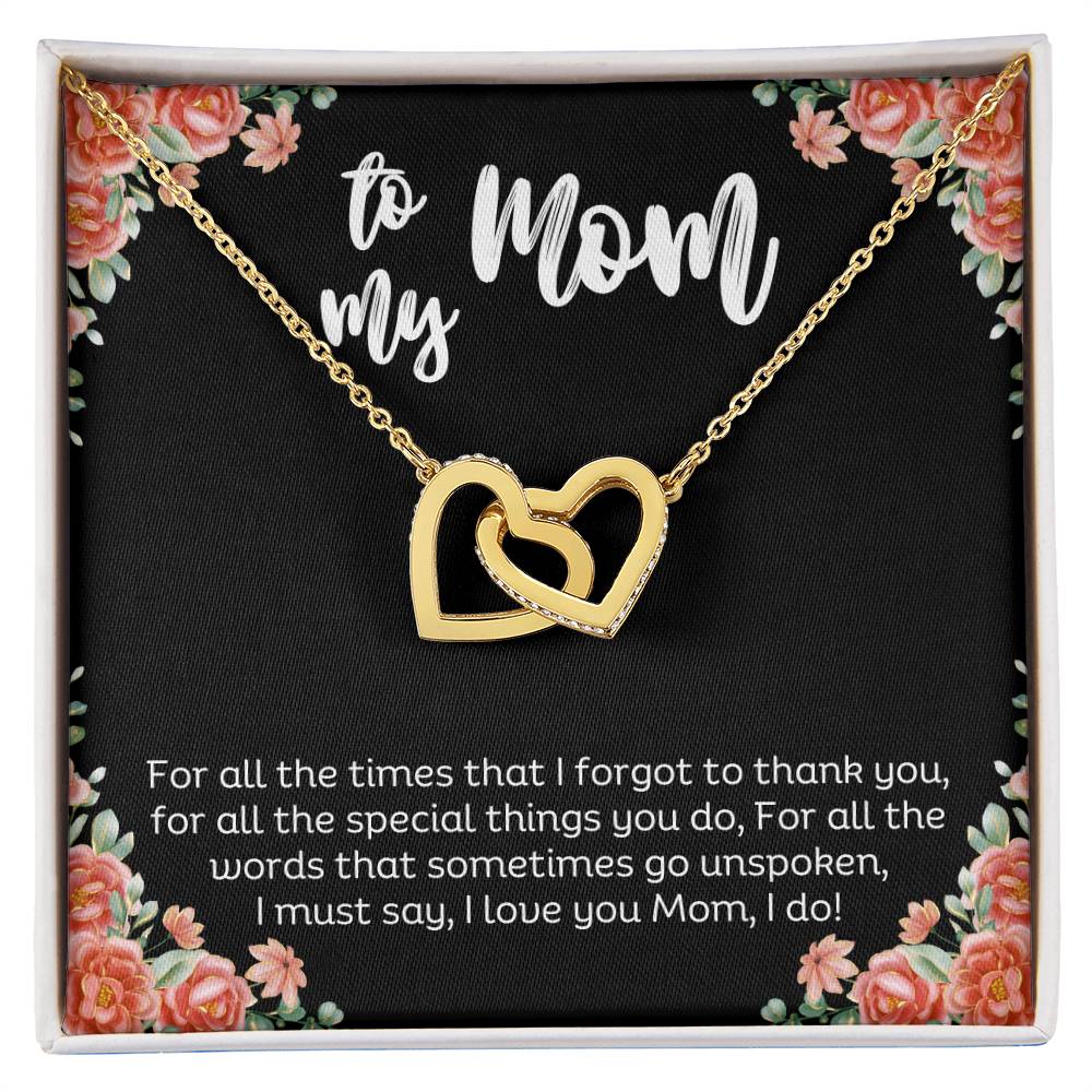 To My Mom l Interlocking Hearts Necklace l Mother's Day Gift l Birthday Gift l Rose Gold