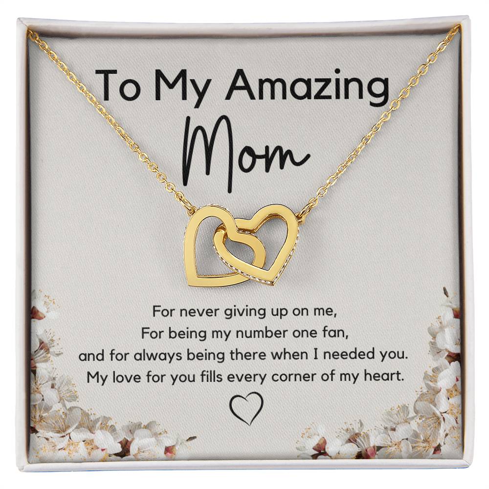 To My Amazing Mom l Interlocking Hearts l Mother's Day Gift l Birthday Gift l Rose Gold