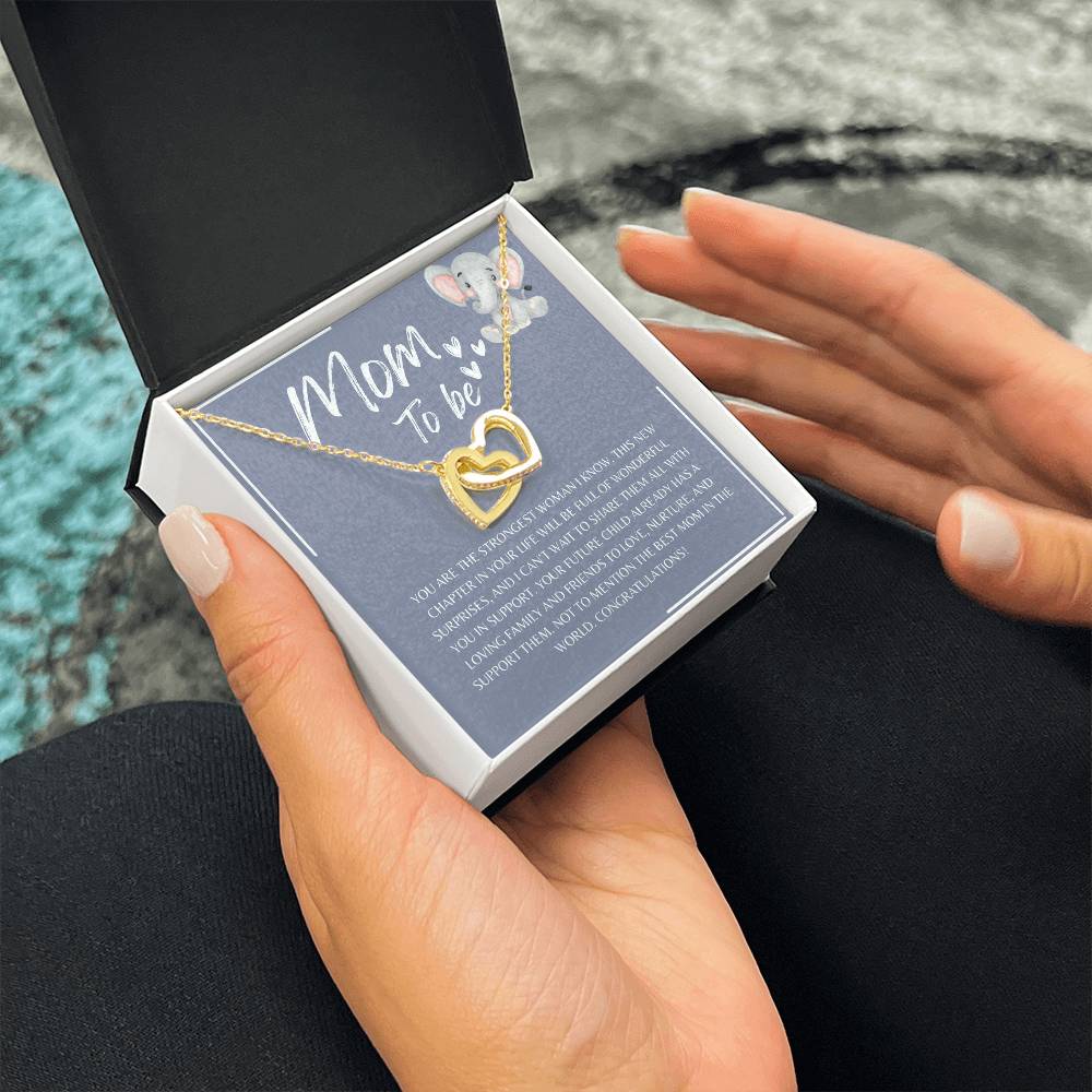 Mom To Be l Interlocking Hearts Necklace l Mother's Day Gift l Birthday Gift l Rose Gold