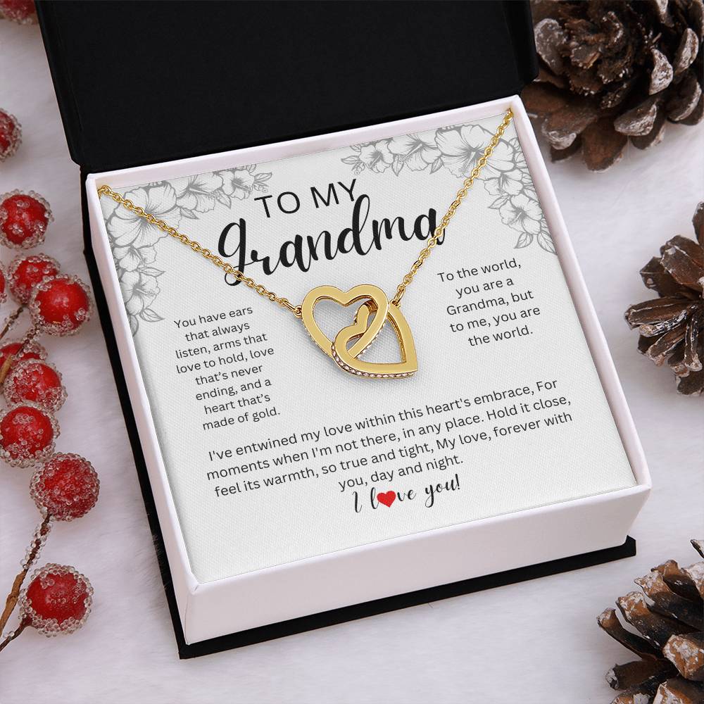 To My Grandma l Interlocking Hearts Necklace l Mother's Day Gift l Birthday Gift l Rose Gold