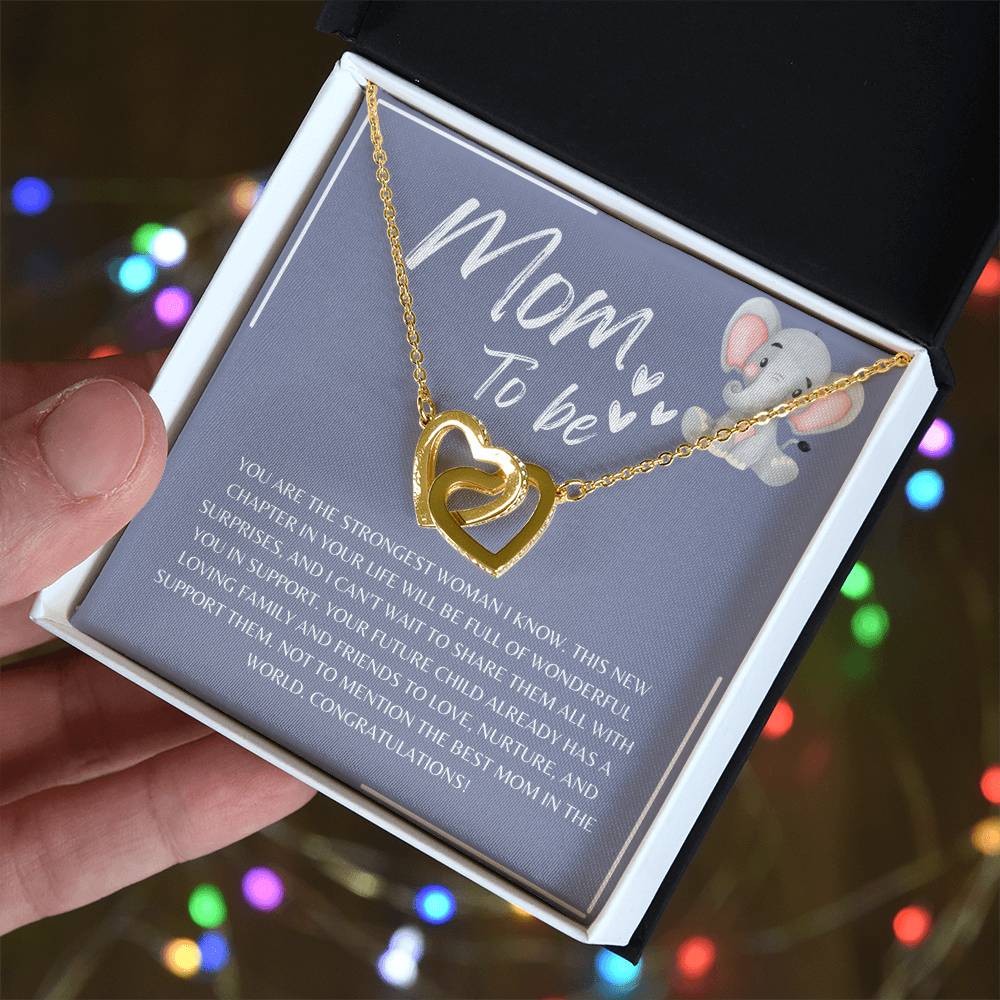 Mom To Be l Interlocking Hearts Necklace l Mother's Day Gift l Birthday Gift l Rose Gold