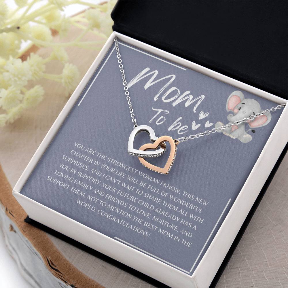 Mom To Be l Interlocking Hearts Necklace l Mother's Day Gift l Birthday Gift l Rose Gold