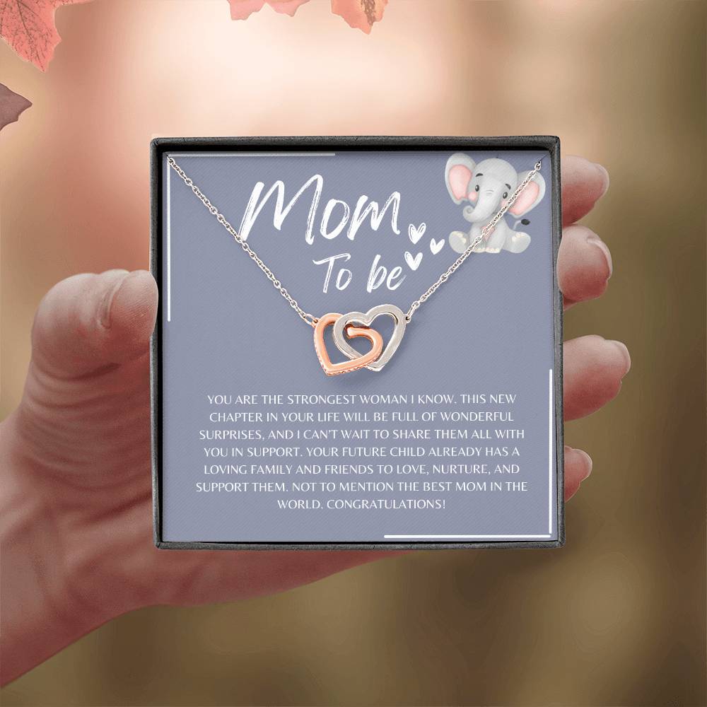 Mom To Be l Interlocking Hearts Necklace l Mother's Day Gift l Birthday Gift l Rose Gold