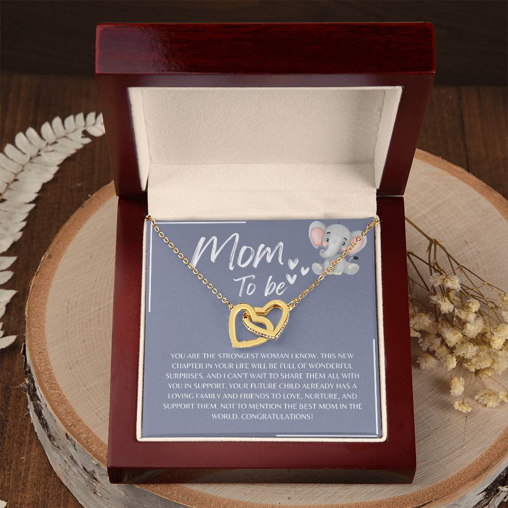 Mom To Be l Interlocking Hearts Necklace l Mother's Day Gift l Birthday Gift l Rose Gold