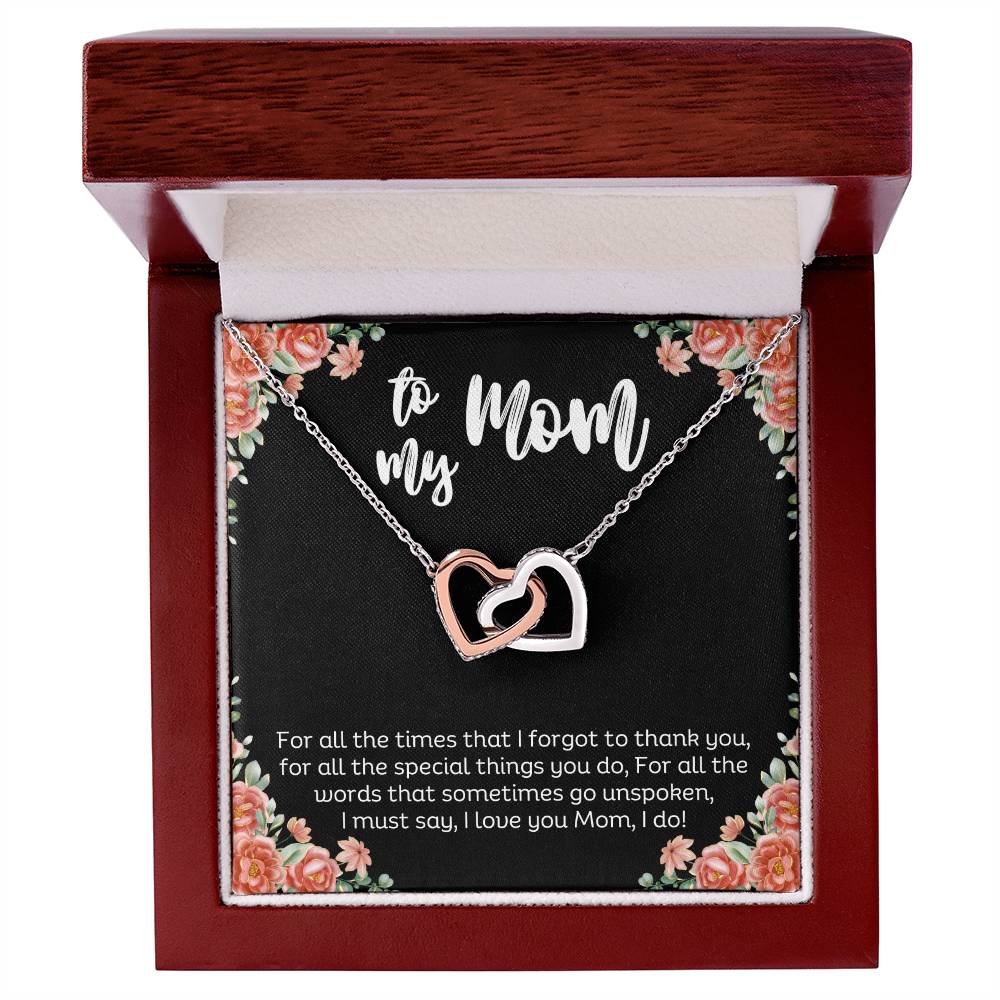 To My Mom l Interlocking Hearts Necklace l Mother's Day Gift l Birthday Gift l Rose Gold