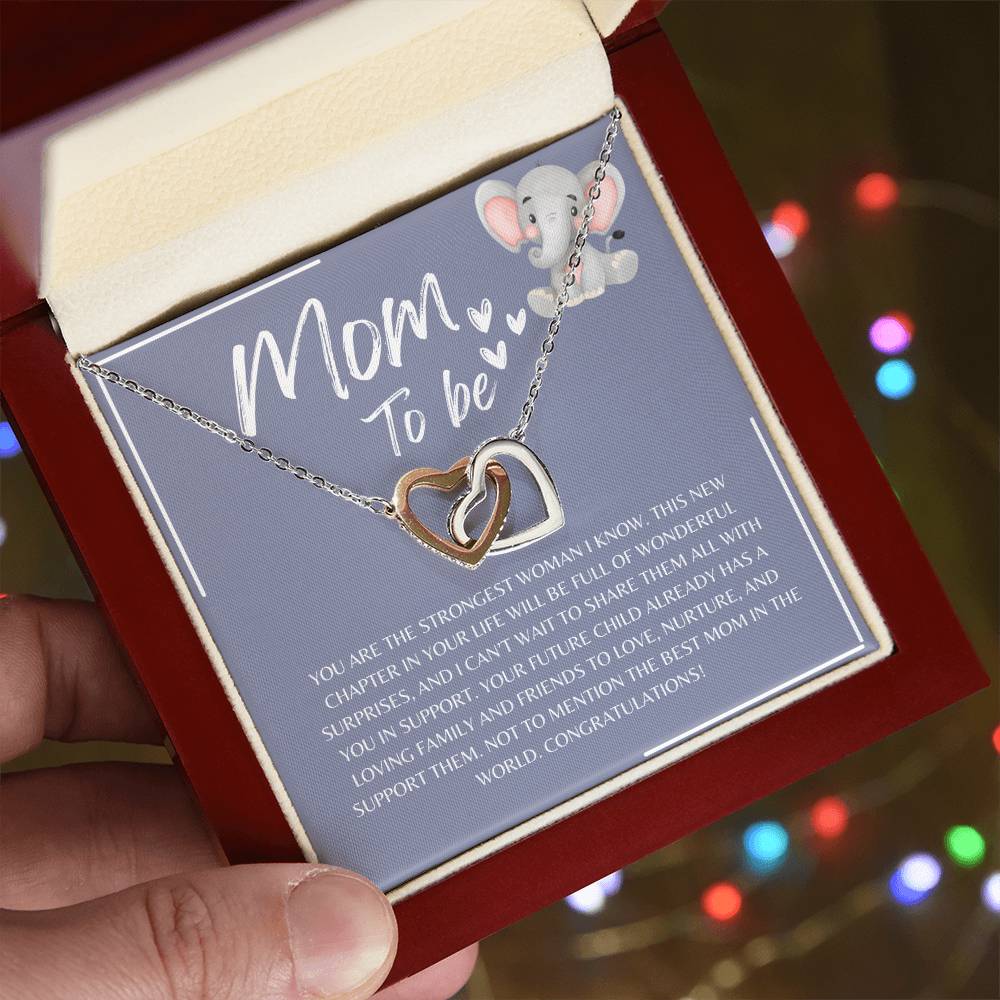 Mom To Be l Interlocking Hearts Necklace l Mother's Day Gift l Birthday Gift l Rose Gold