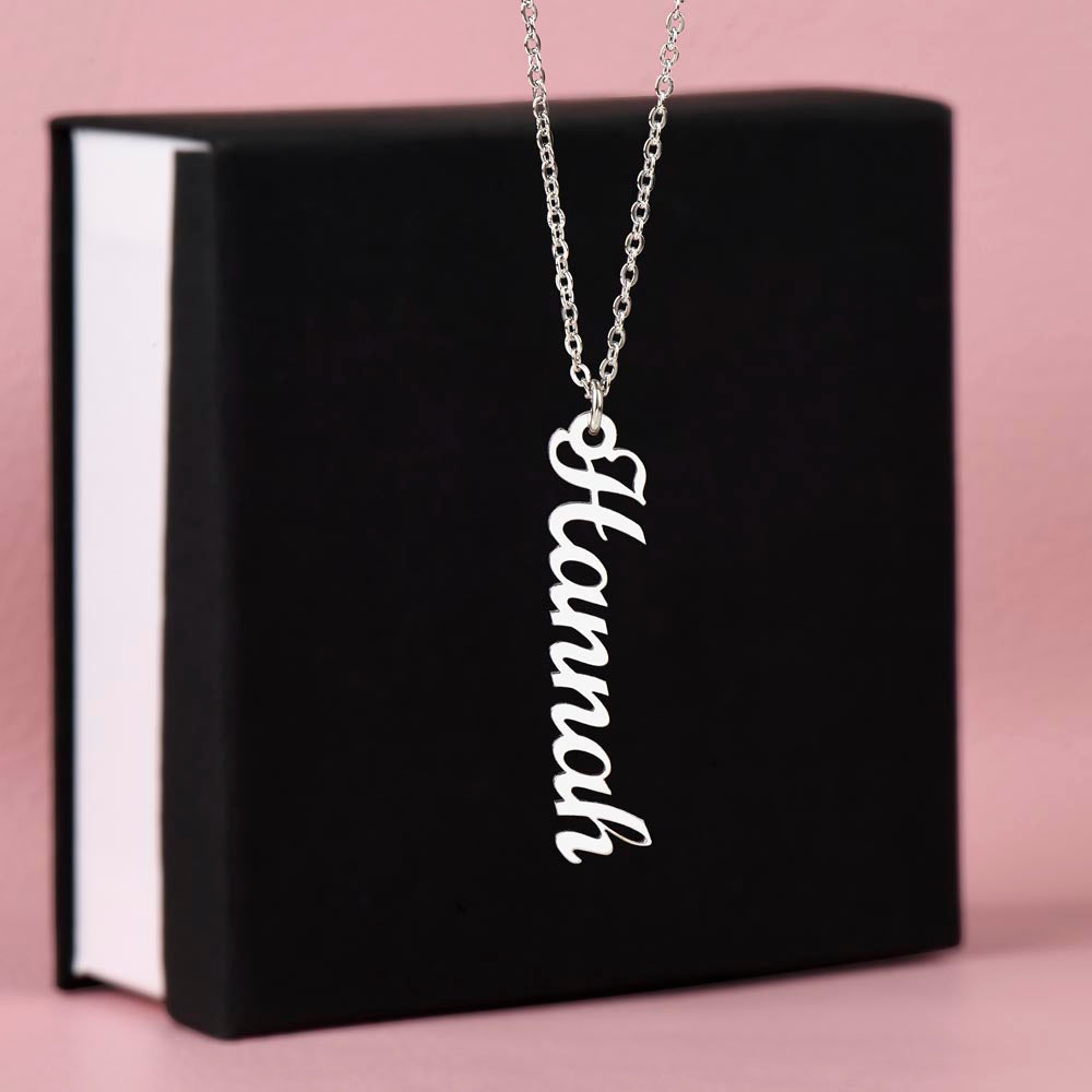 Vertical Name Necklace - No Message Card