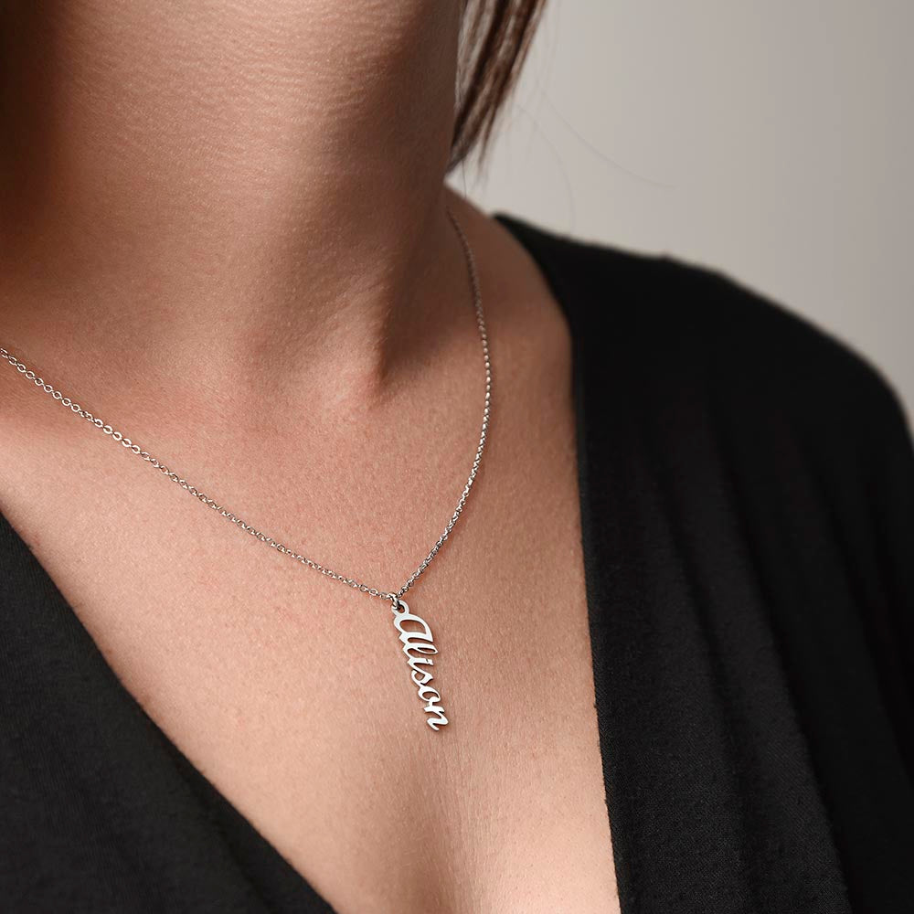 Vertical Name Necklace - No Message Card