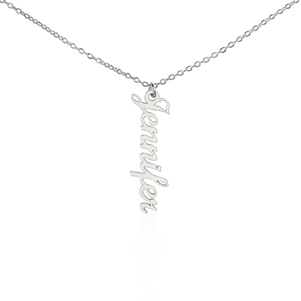 Vertical Name Necklace - No Message Card