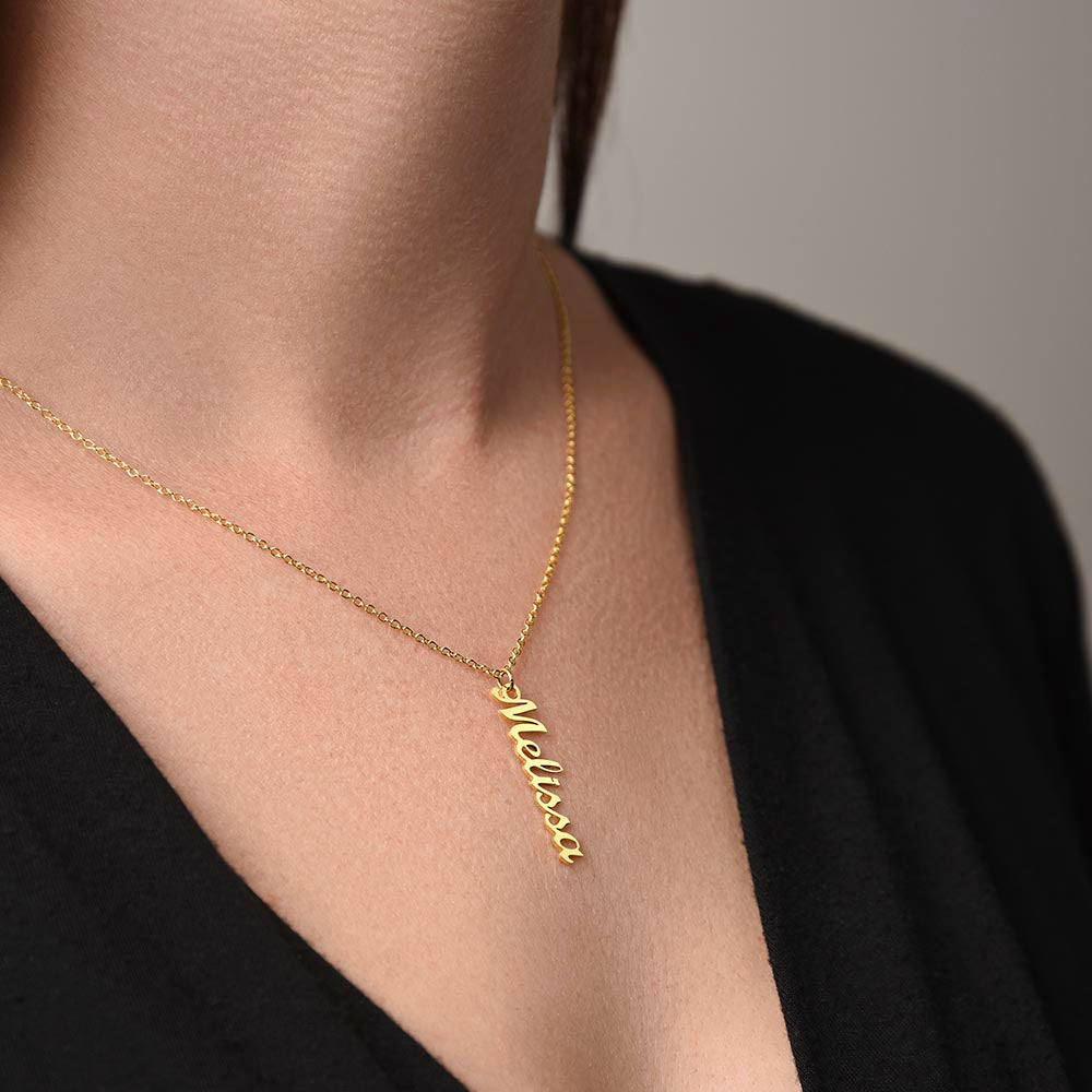 Vertical Name Necklace - No Message Card