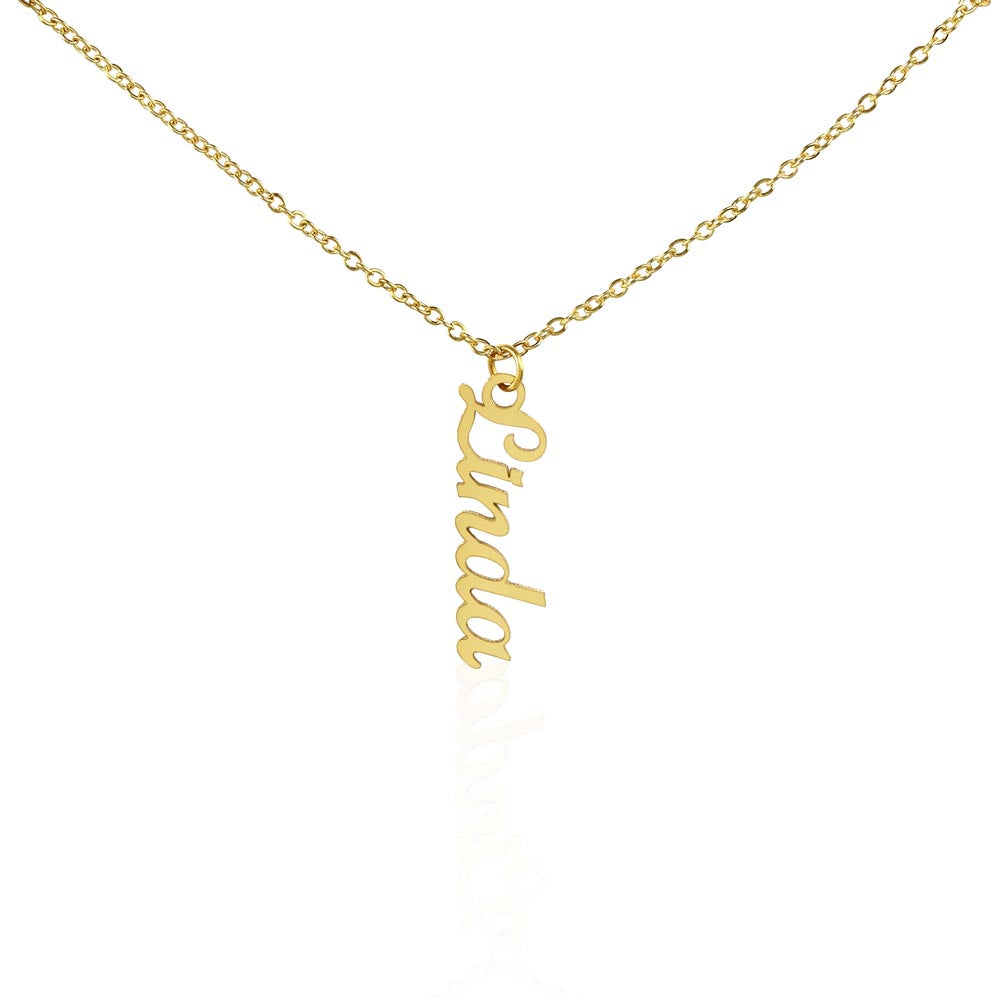 Vertical Name Necklace - No Message Card