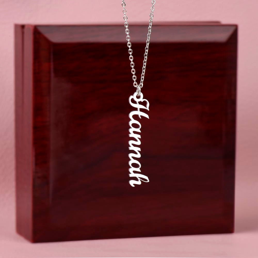 Vertical Name Necklace - No Message Card