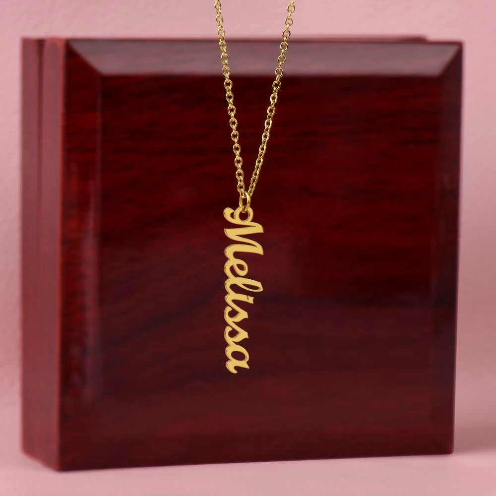 Vertical Name Necklace - No Message Card