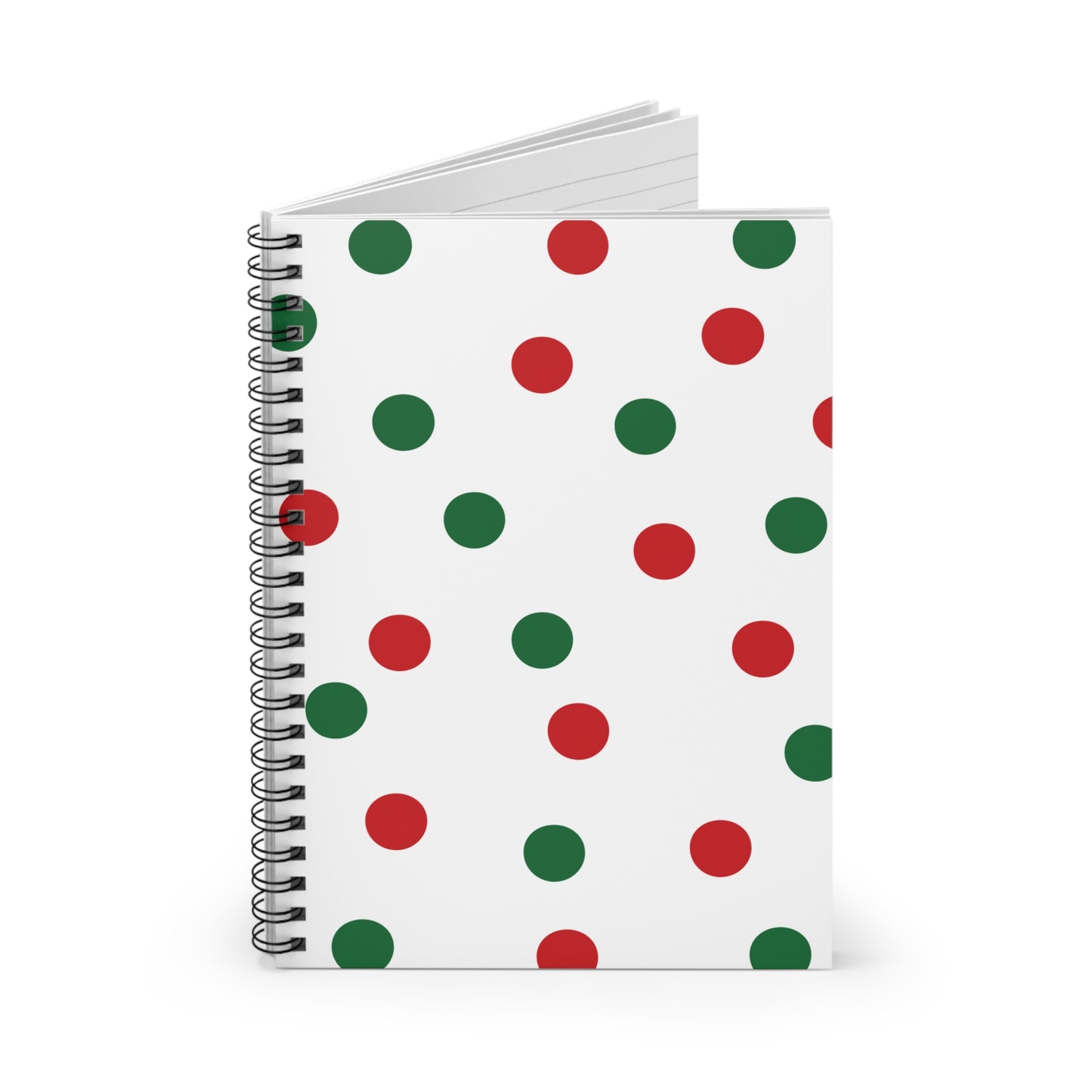 Christmas Red and Green Polka-dot Spiral Notebook