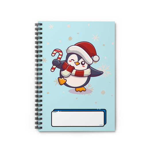 Children's Christmas Spiral Notebook - Penguin