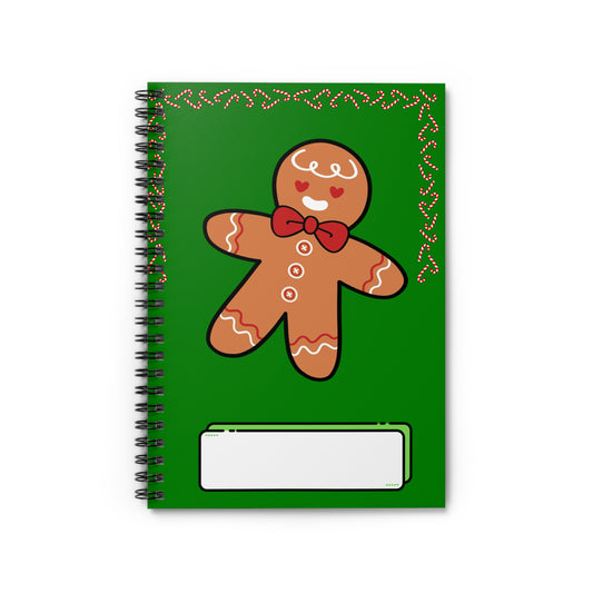 Children's Christmas Spiral Notebook - Gingerbread Man