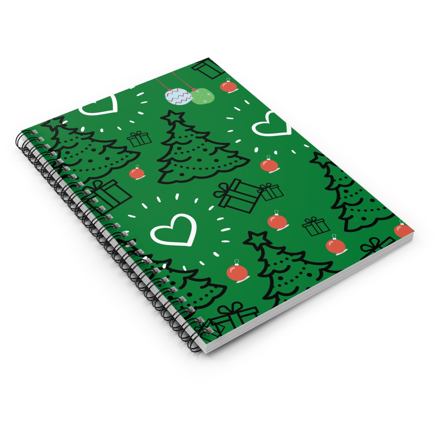 Green Christmas Tree Spiral Notebook