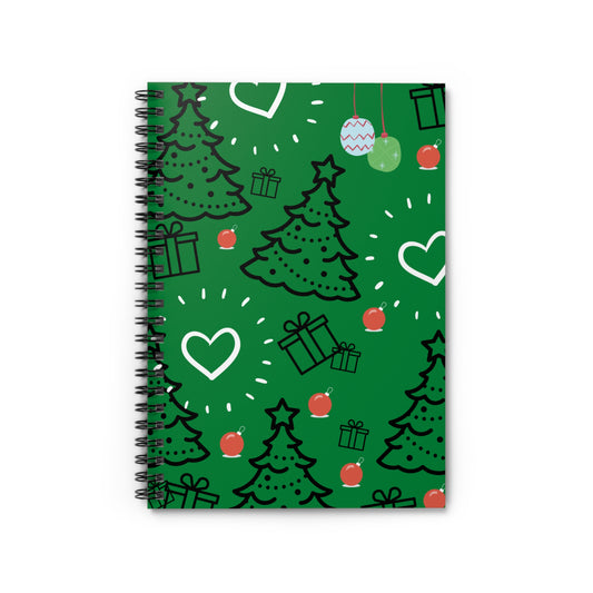 Green Christmas Tree Spiral Notebook