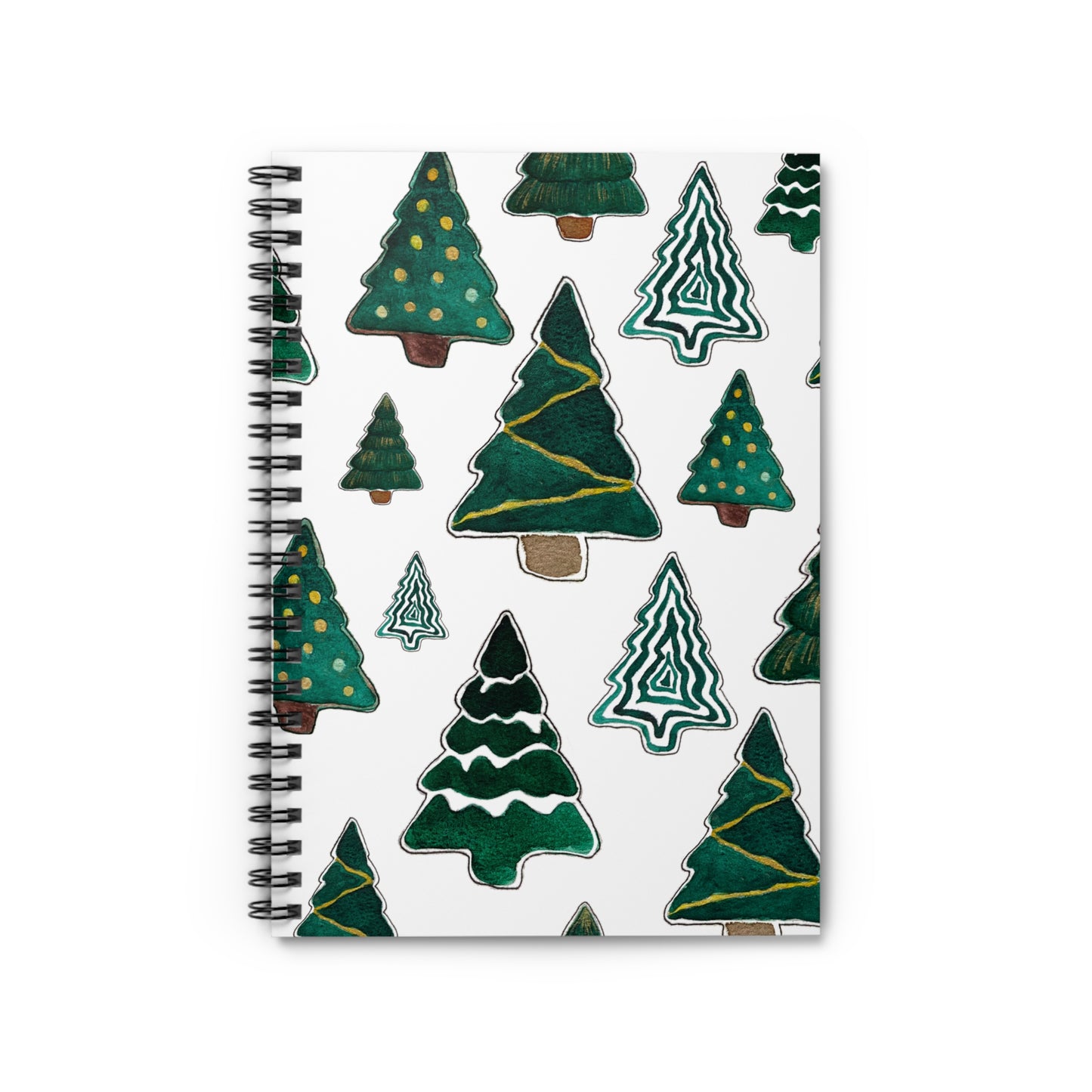 Green Christmas Trees Spiral Notebook