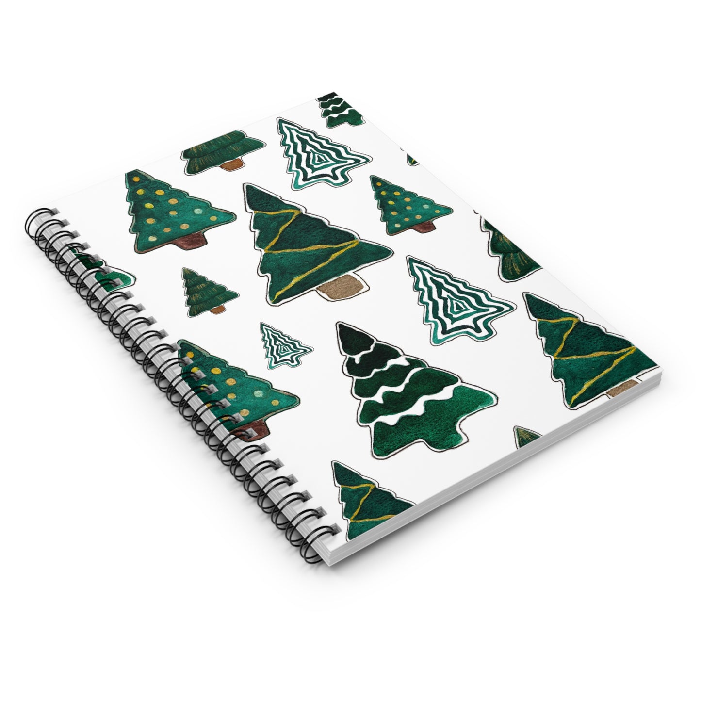 Green Christmas Trees Spiral Notebook