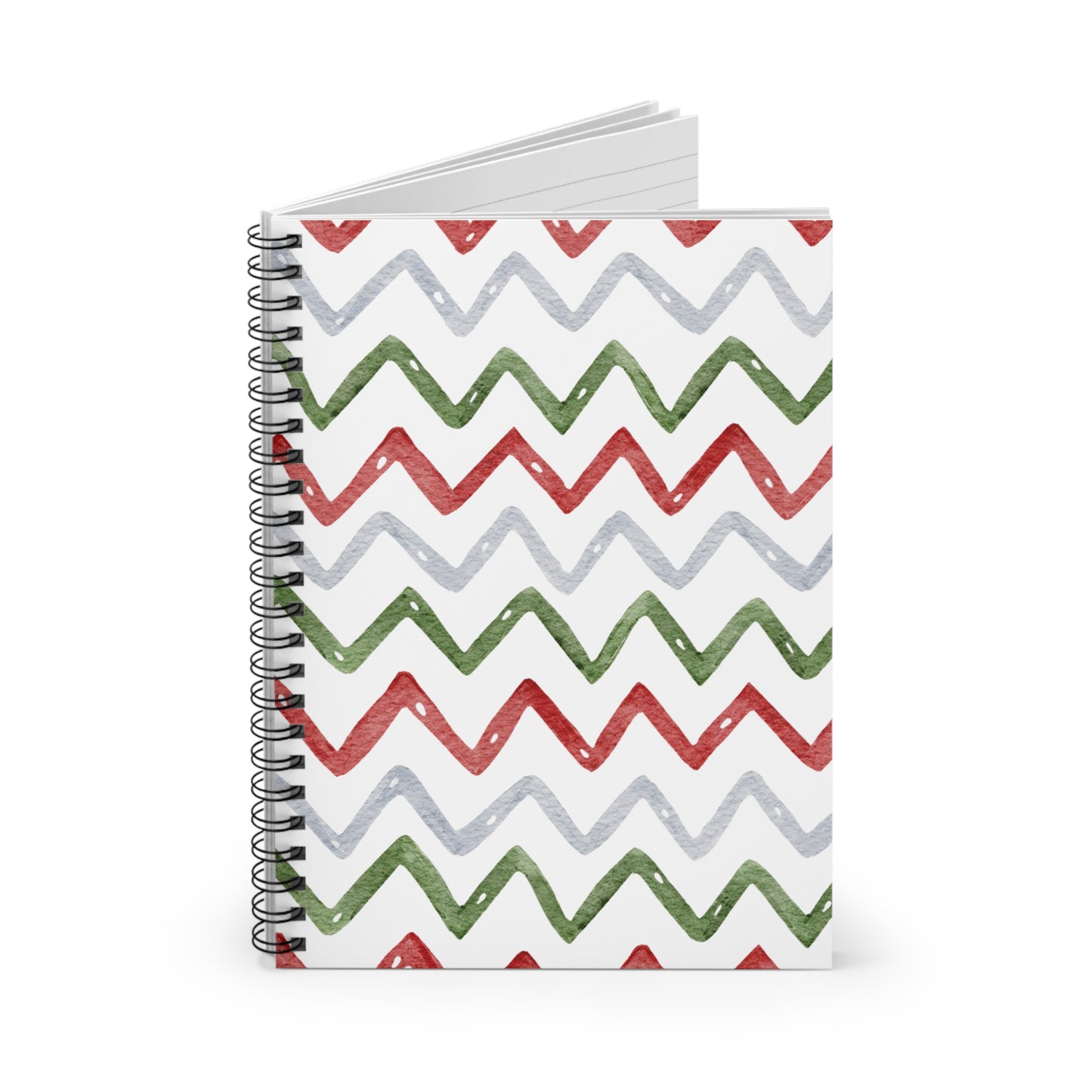 Green and Red Zig Zag Spiral Notebook