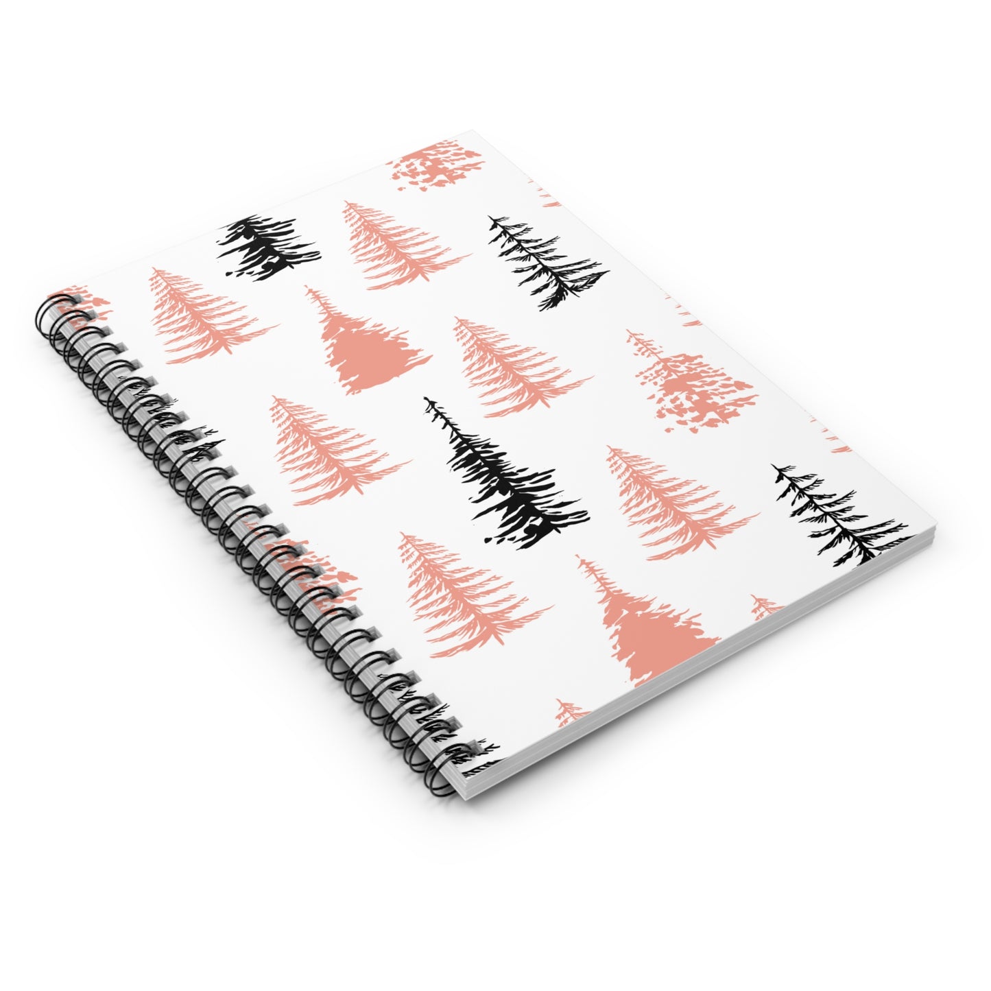 Pink & Black Christmas Trees Spiral Notebook