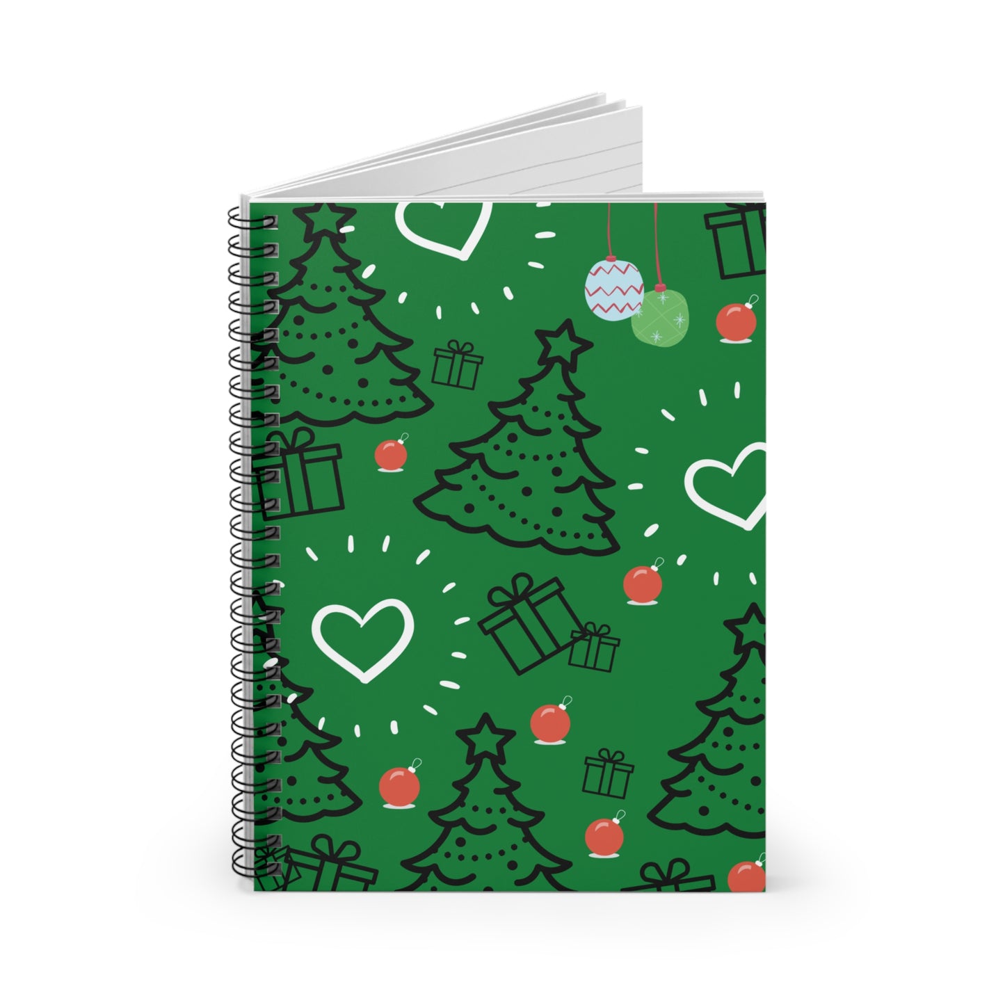 Green Christmas Tree Spiral Notebook