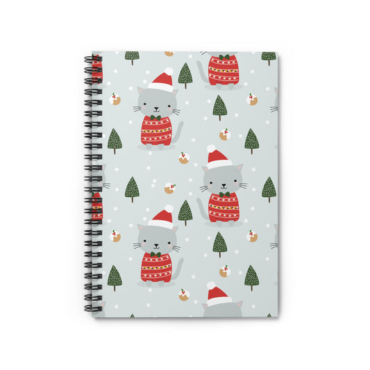 Meowy Christmas Spiral Notebook