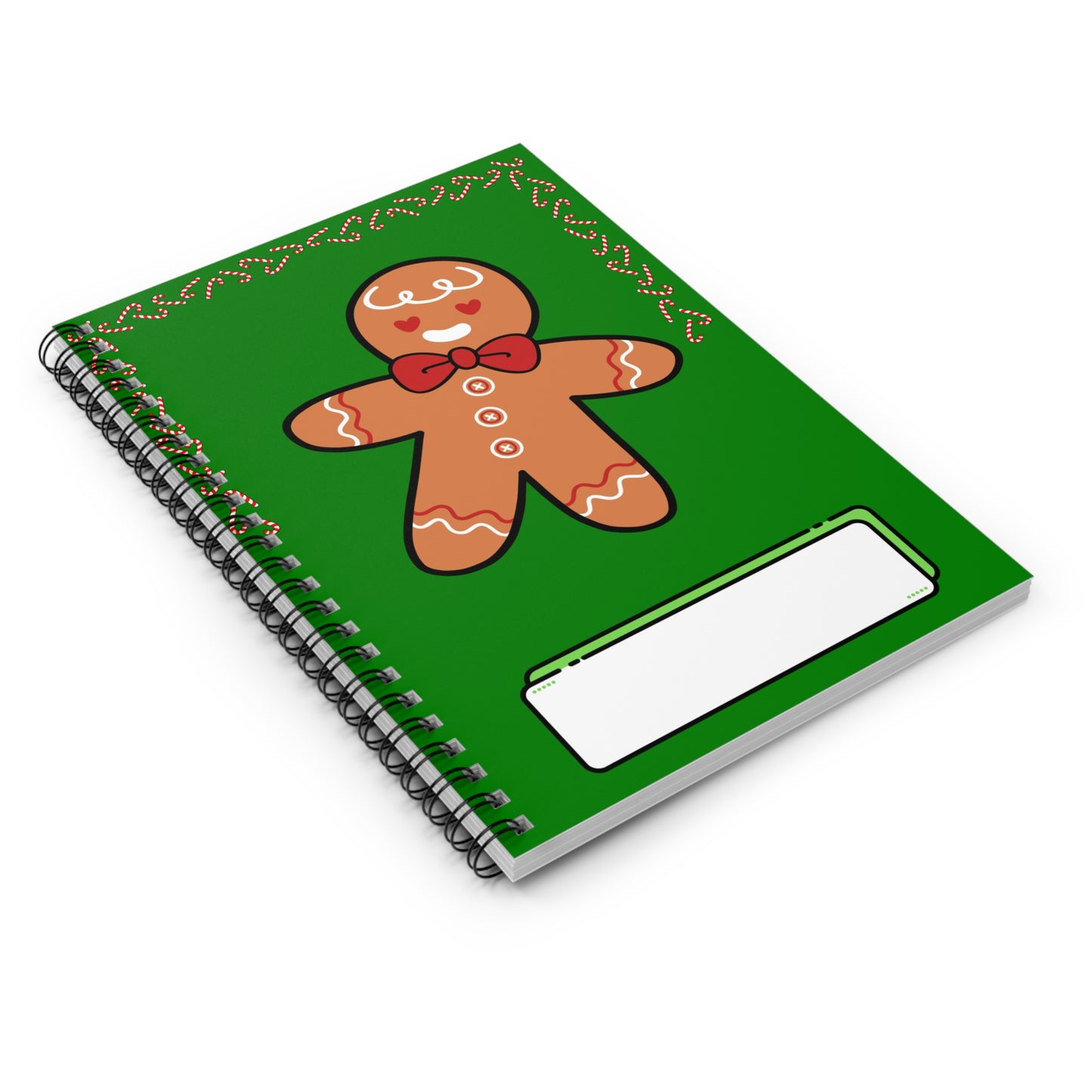 Children's Christmas Spiral Notebook - Gingerbread Man