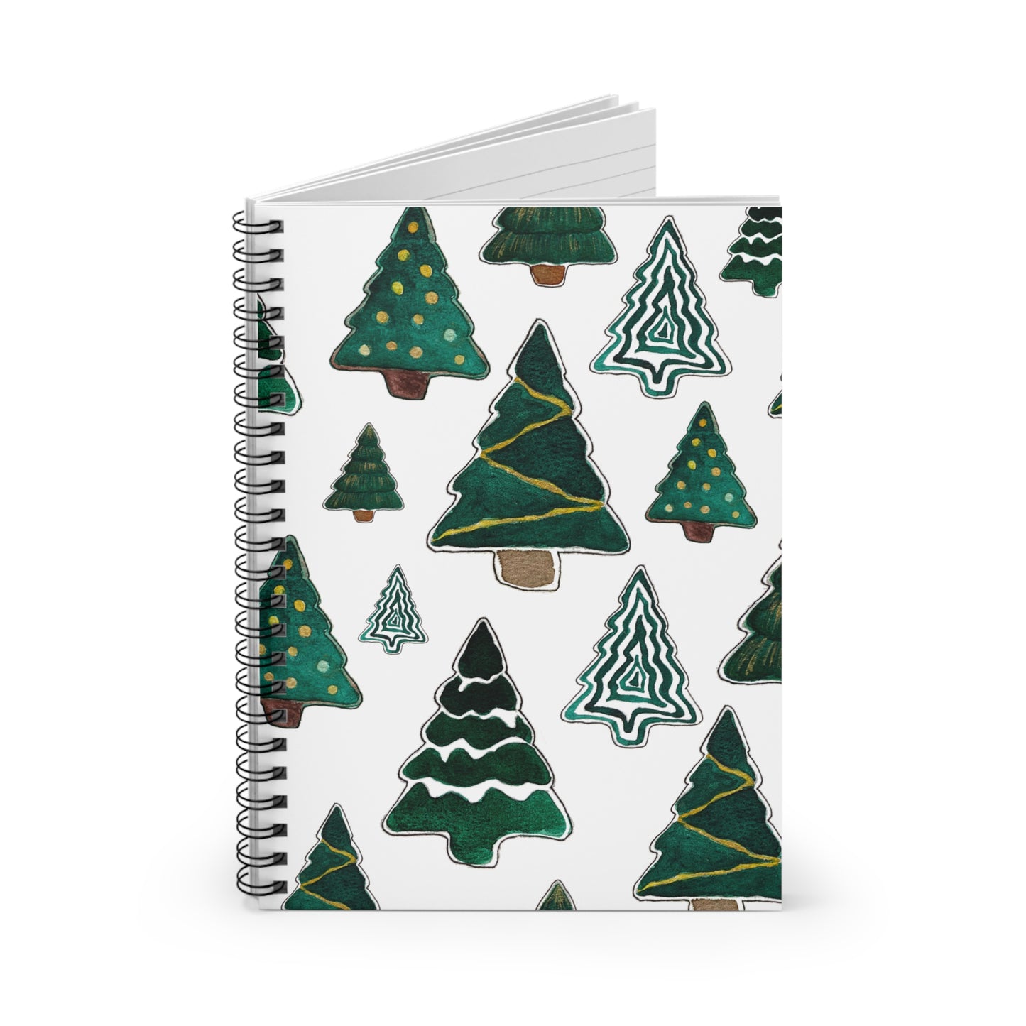 Green Christmas Trees Spiral Notebook