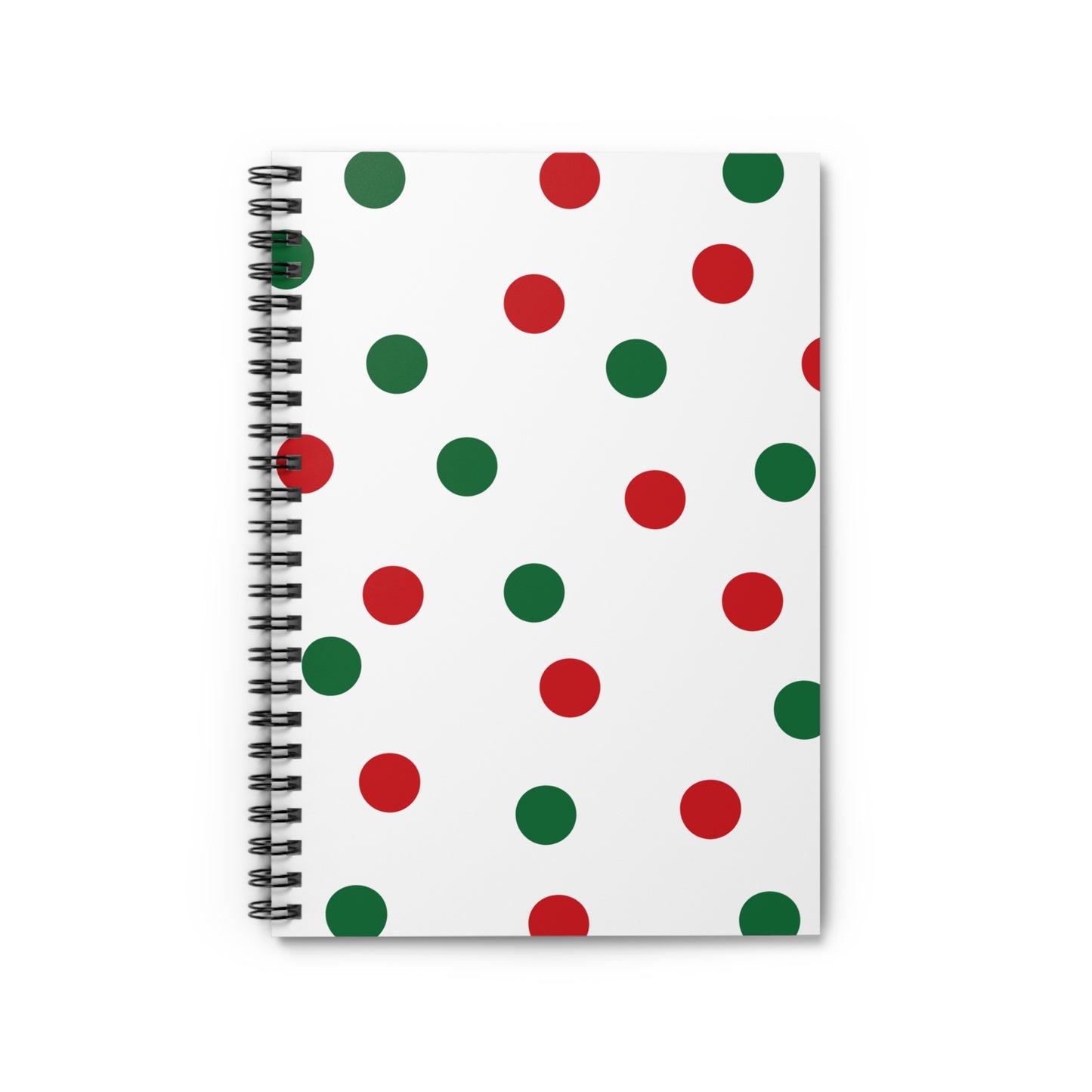 Christmas Red and Green Polka-dot Spiral Notebook