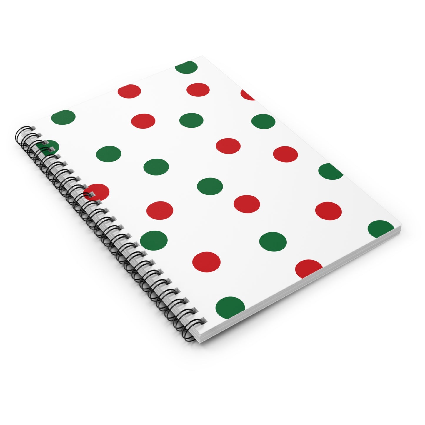 Christmas Red and Green Polka-dot Spiral Notebook