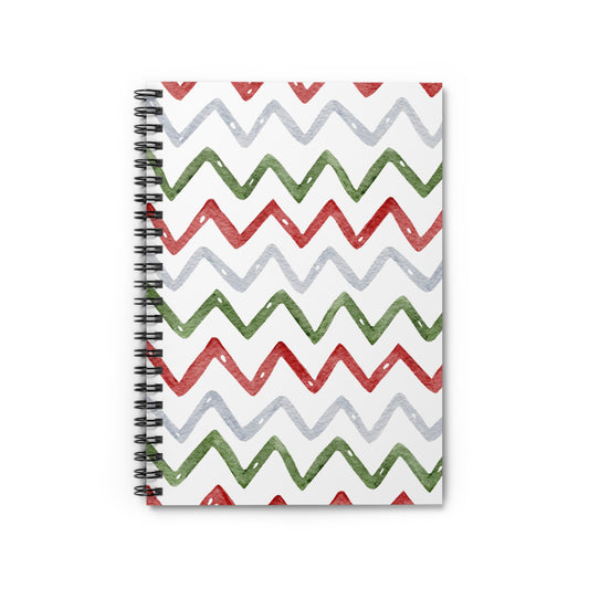 Green and Red Zig Zag Spiral Notebook