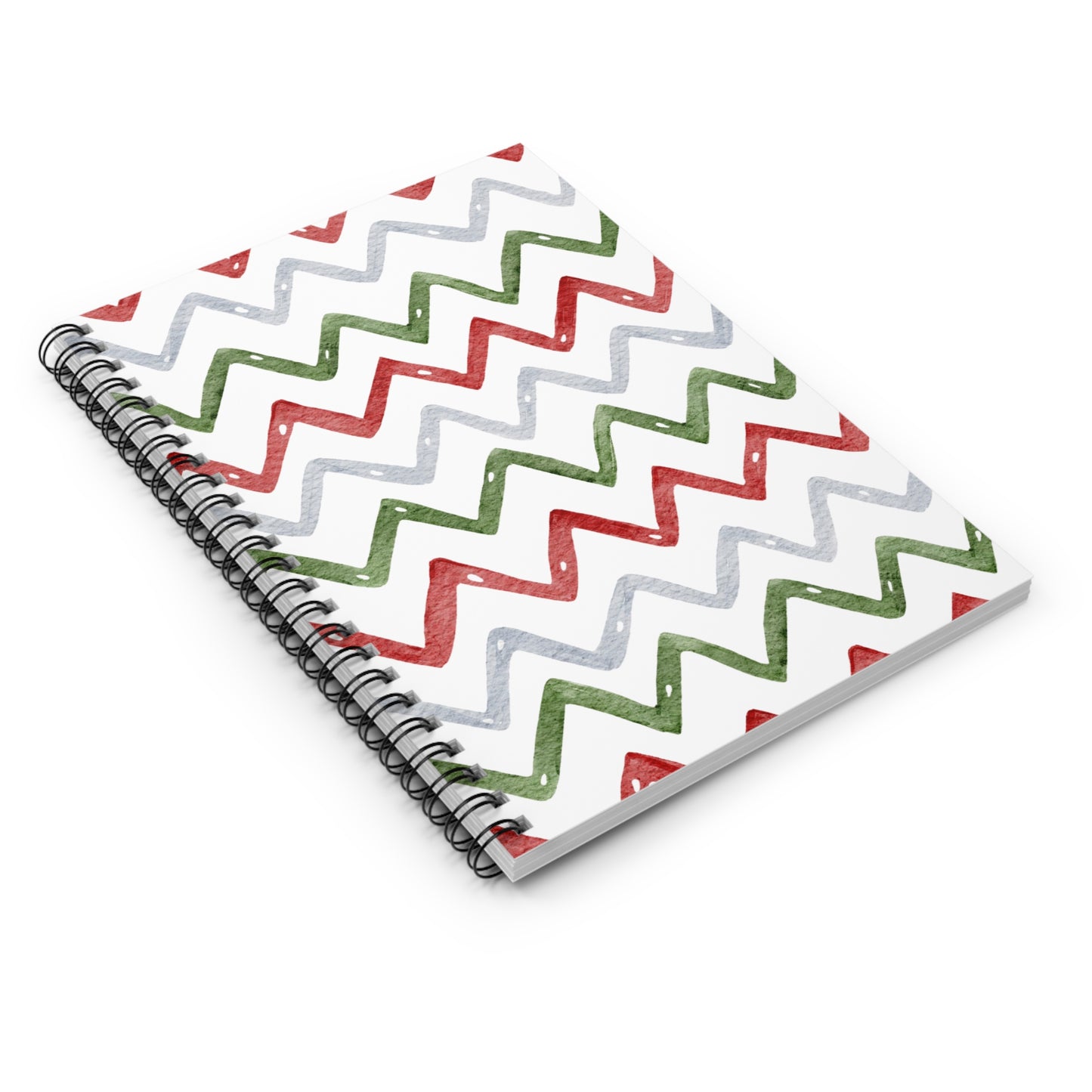 Green and Red Zig Zag Spiral Notebook