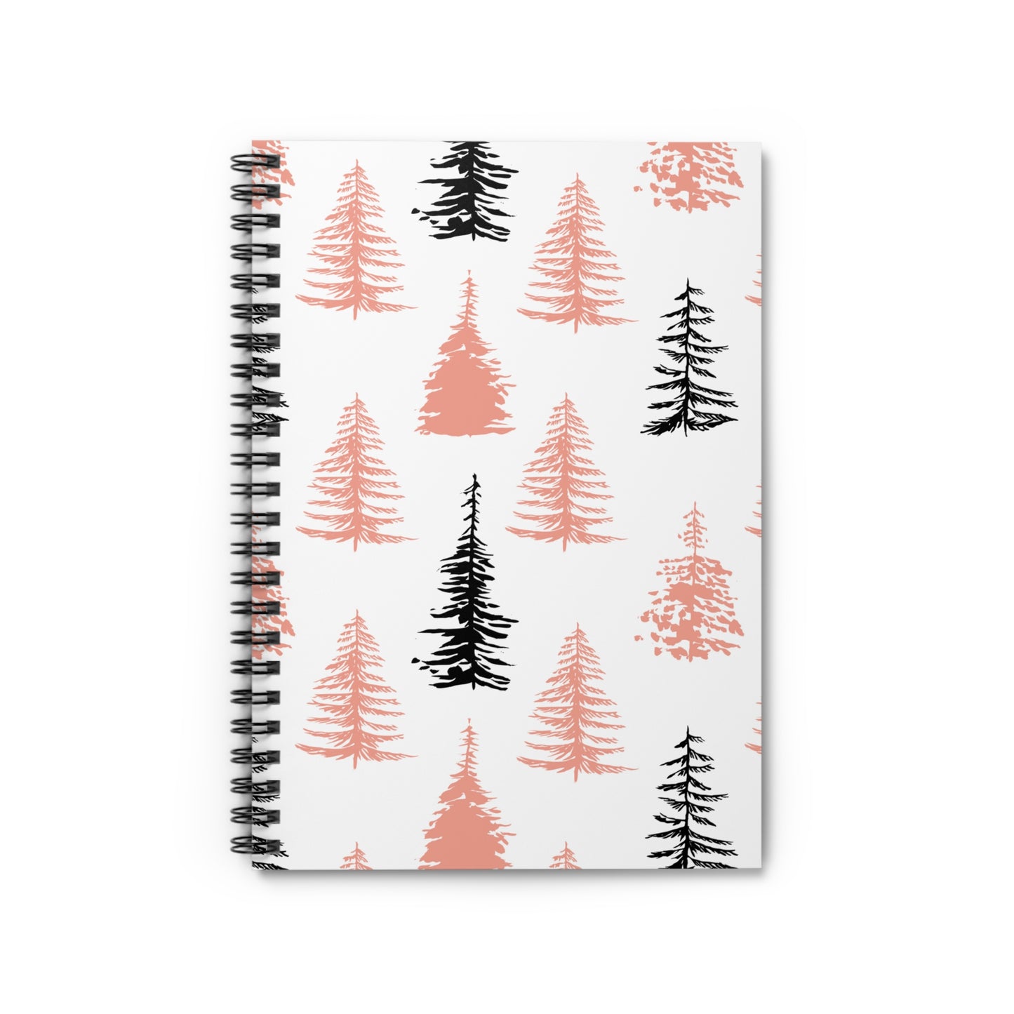 Pink & Black Christmas Trees Spiral Notebook