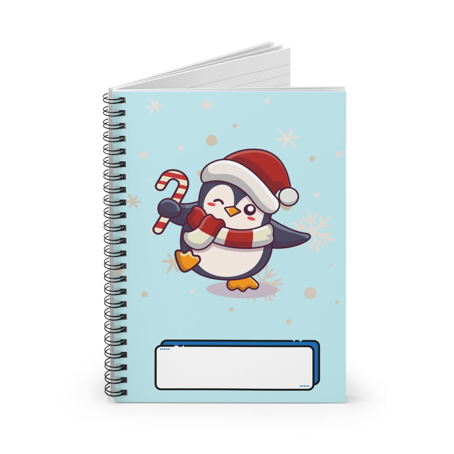 Children's Christmas Spiral Notebook - Penguin