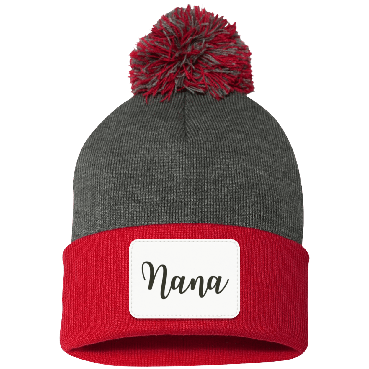 Nana Pom Pom Beanie w/ White Patch