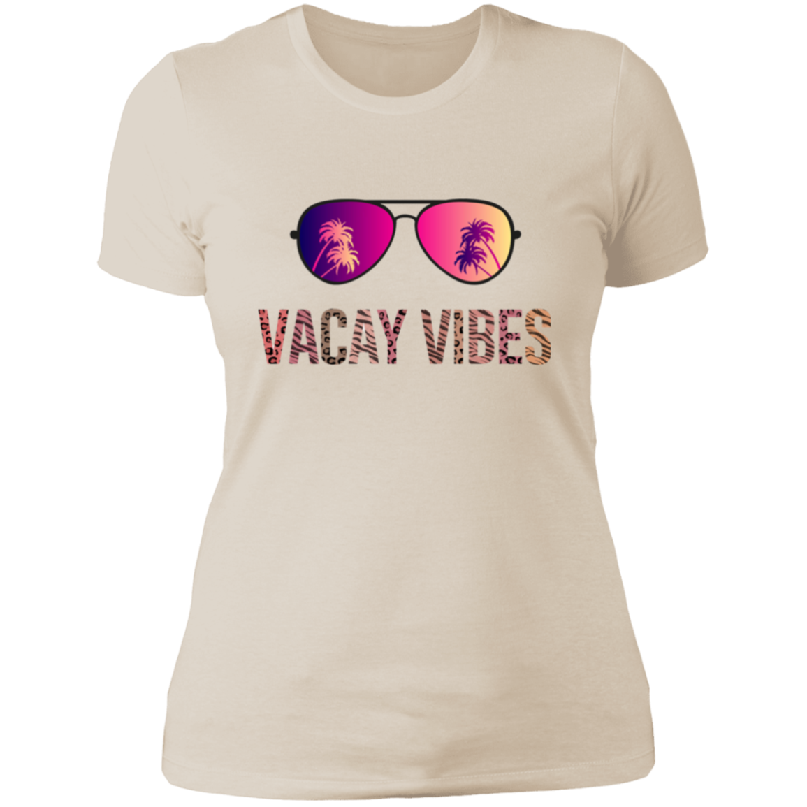 Vacay Vibes Womens T-Shirt | Cheetah Print