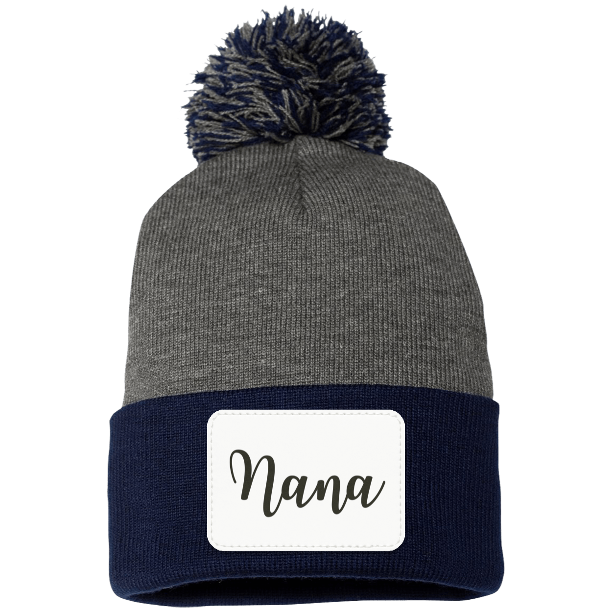 Nana Pom Pom Beanie w/ White Patch