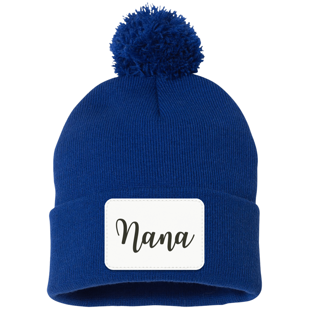 Nana Pom Pom Beanie w/ White Patch