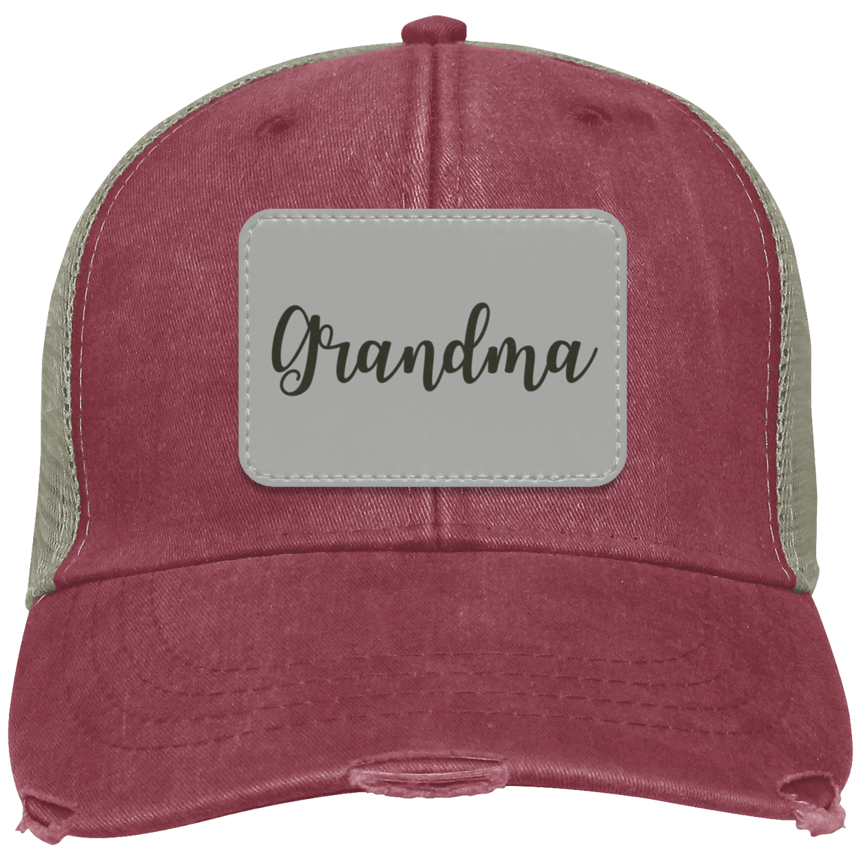 Grandma Distressed  Cap w/ Gray Patch