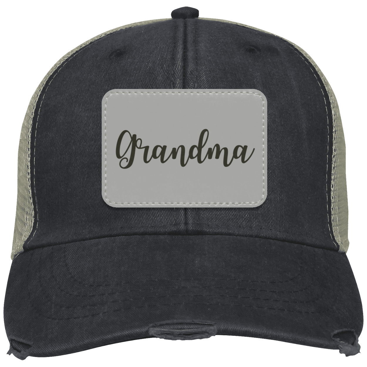 Grandma Distressed  Cap w/ Gray Patch