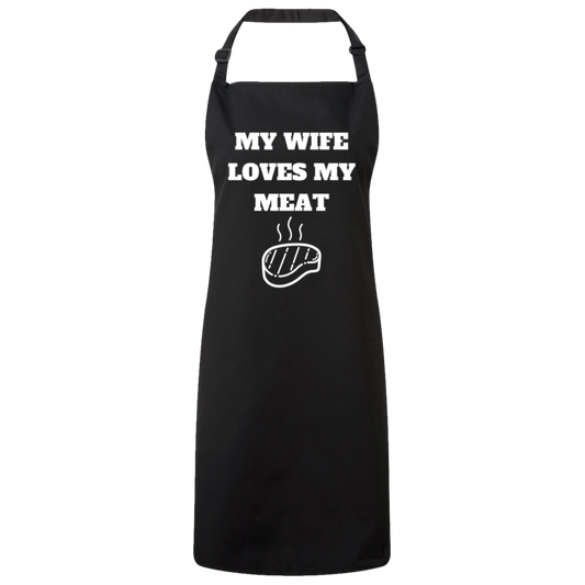 My Wife Loves My Meat Apron | Black