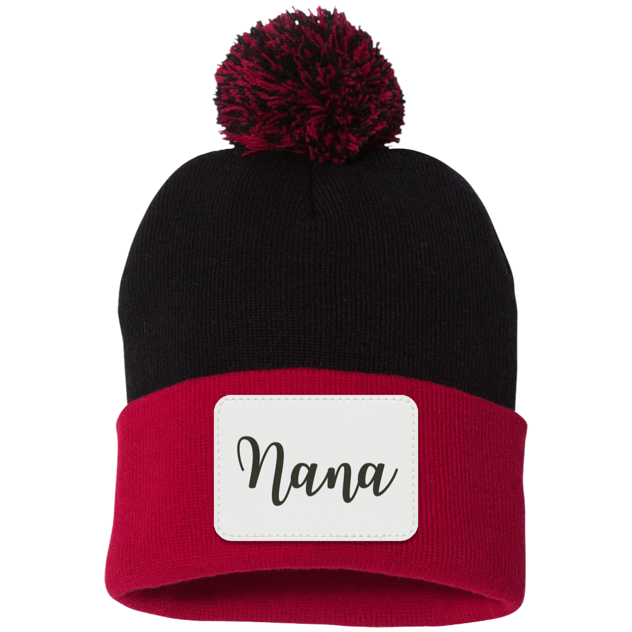 Nana Pom Pom Beanie w/ White Patch