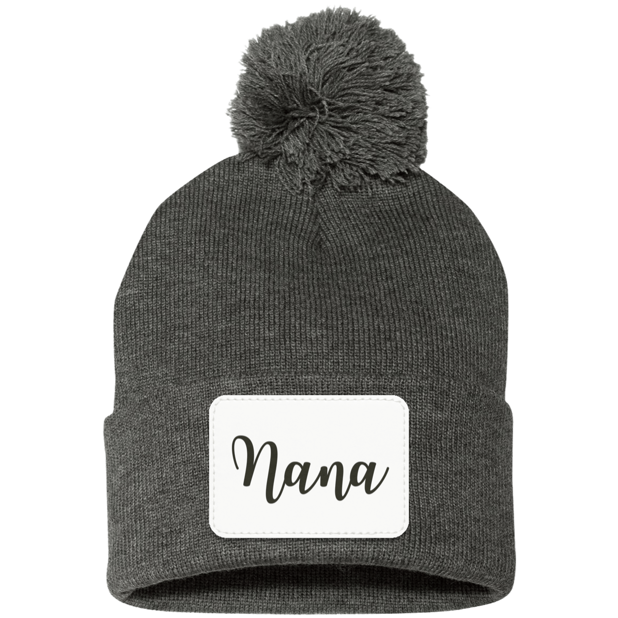 Nana Pom Pom Beanie w/ White Patch