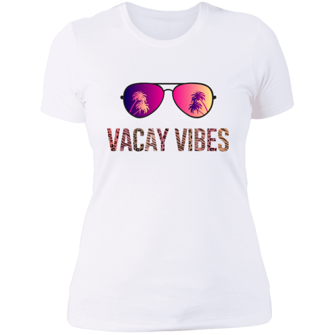 Vacay Vibes Womens T-Shirt | Cheetah Print